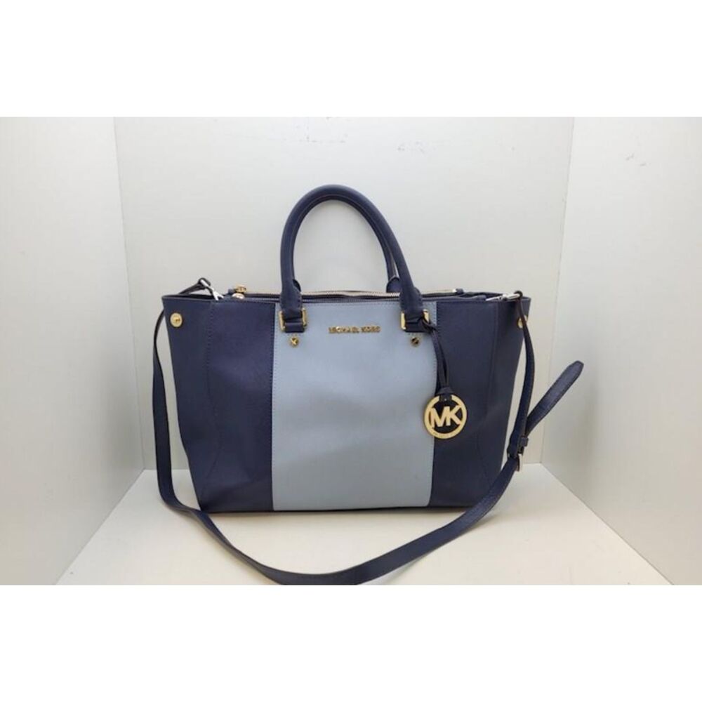 Michael Kors Sutton Satchel Navy & Pale Blue Satchel Handbag